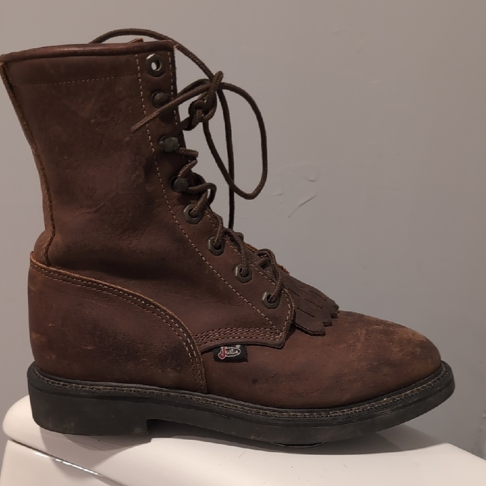 Women's vintage 90s Brown Leather Justin Boots